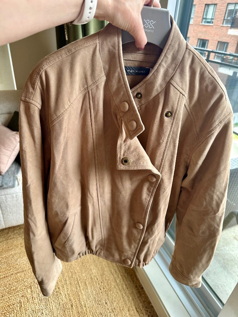 Leather Suede new (tags) jacket-Mint Velvet-sand- size M